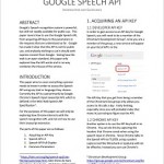 Screenshot of the PDF document Google Speech API Information and Guidelines